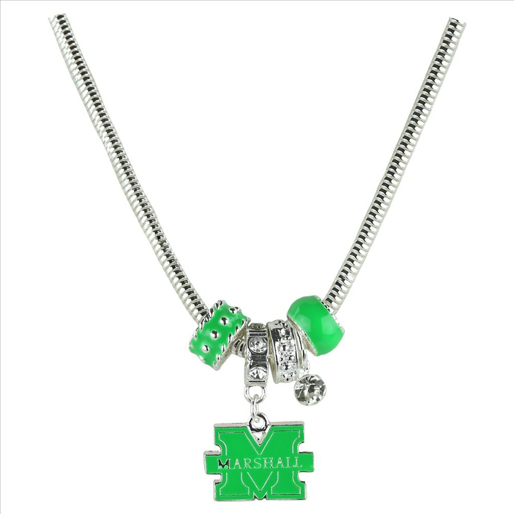 Marshall University 18" Necklace with Pendant Charms MU Thundering Herd Jewelry